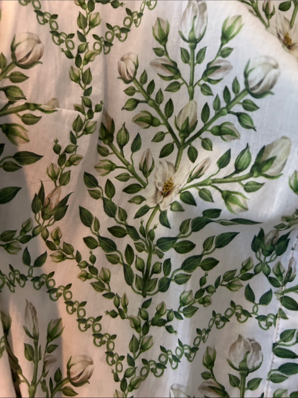 H&M White Maxi Dress with Green Leaf Print - Picture 3 of 5